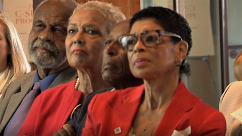 Flash & Bennie Wiley and Bernie & Carol Fulp in rapt attention at an event sponsored by The Partnership organization.